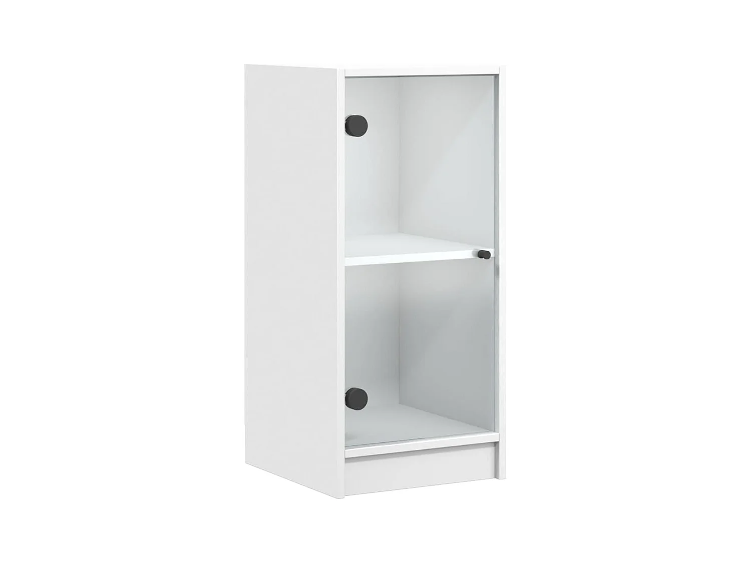 Armoire latérale avec portes en verre blanc 35x37x75,5