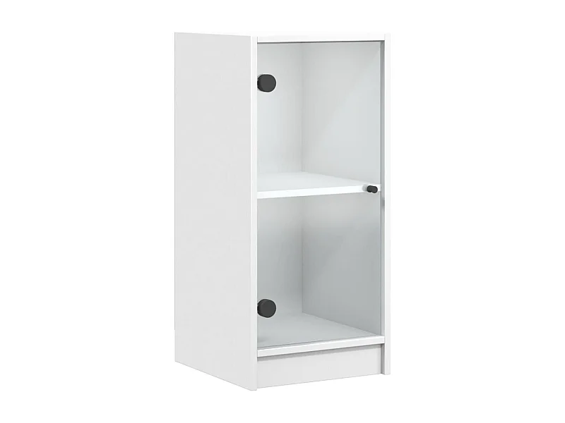 Armoire latérale avec portes en verre blanc 35x37x75,5