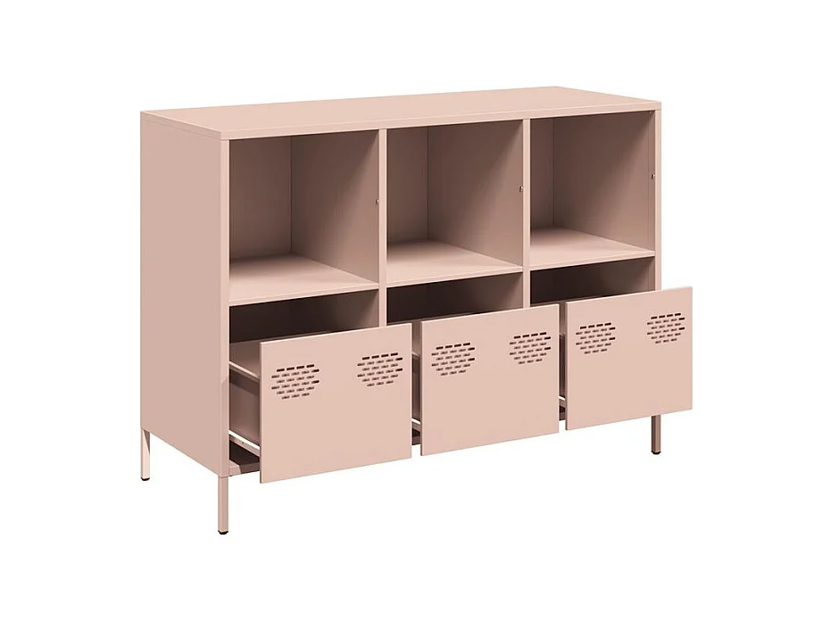Buffet rose 101,5x39x73,5 acier laminé à froid