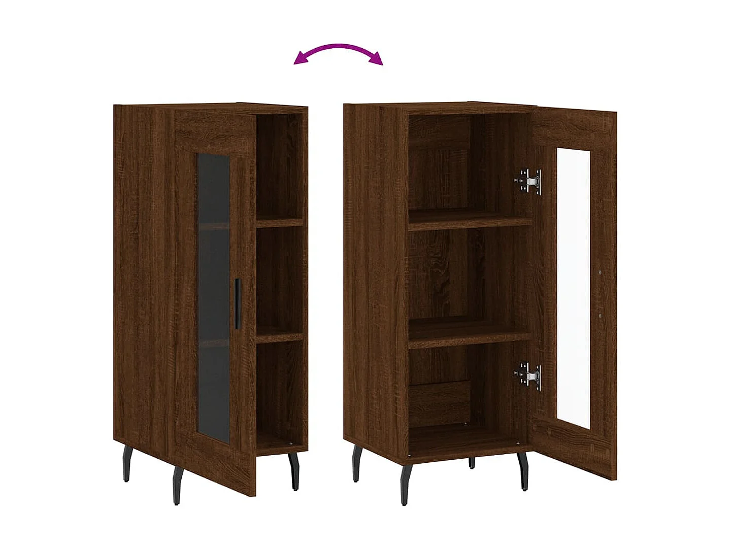 Buffet Chêne marron 34,5x34x90 Bois d'ingénierie