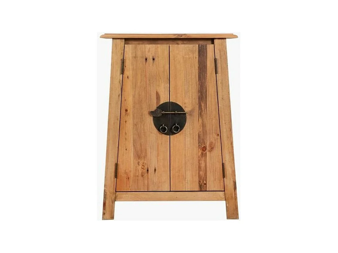 Armoire orientale 2 portes 1 étagère pin recyclé clair Caged