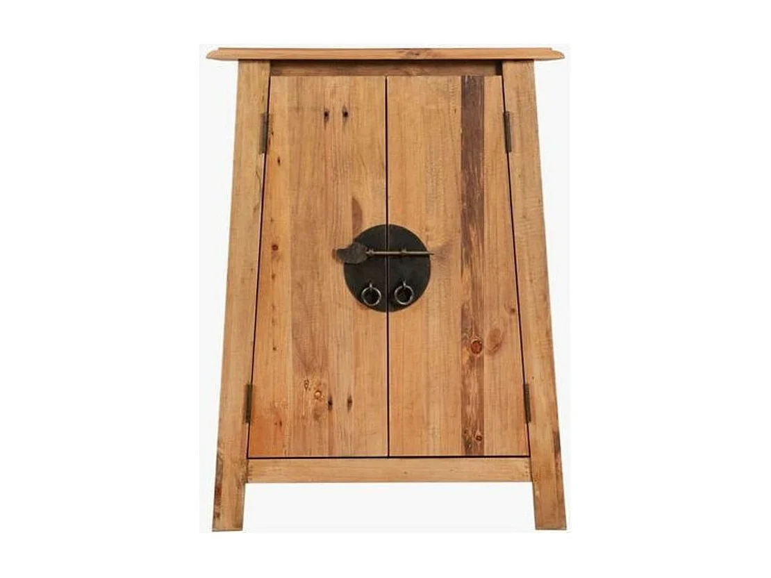 Armoire orientale 2 portes 1 étagère pin recyclé clair Caged