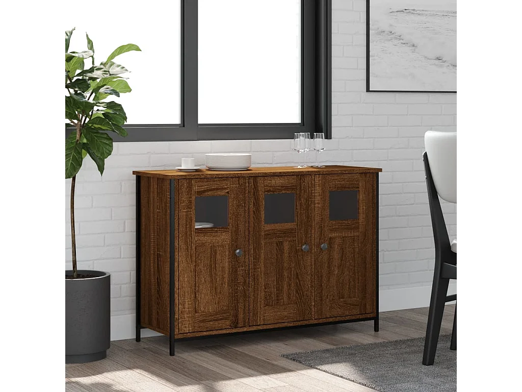 Buffet chêne marron 100x35x70 bois d'ingénierie