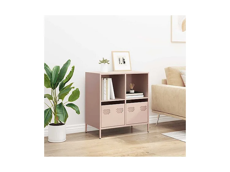 Buffet rose 68x39x73,5 acier laminé à froid