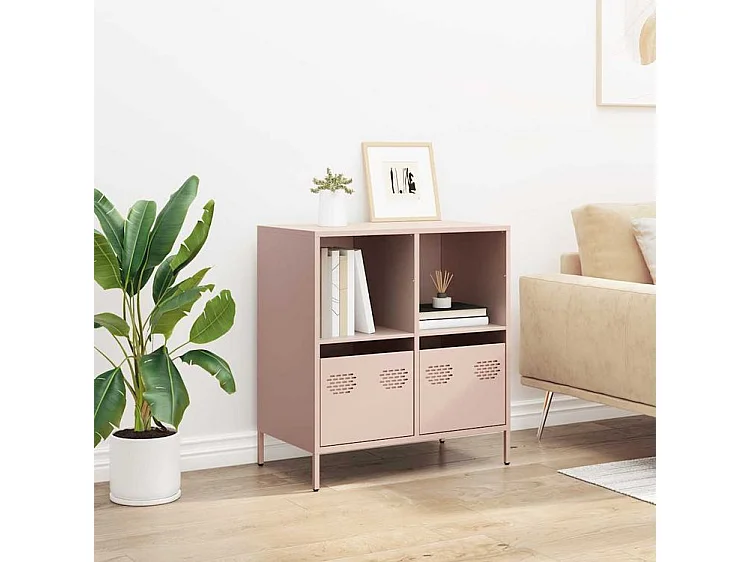 Buffet rose 68x39x73,5 acier laminé à froid