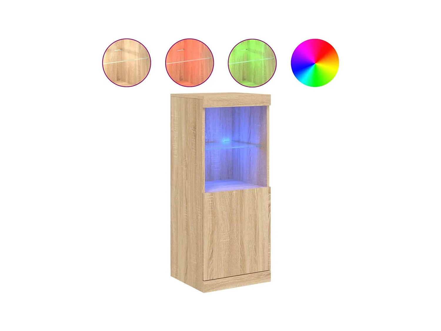 Buffet avec lumières LED chêne sonoma 41x37x100