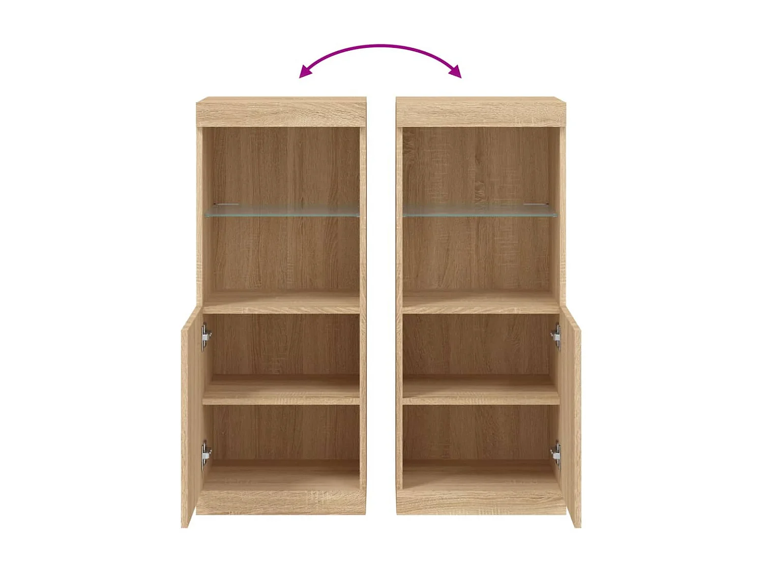 Buffet avec lumières LED chêne sonoma 41x37x100