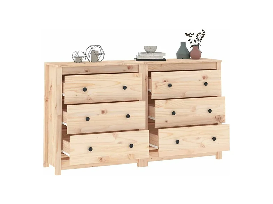 Buffet 140x35x80 Bois massif de pin