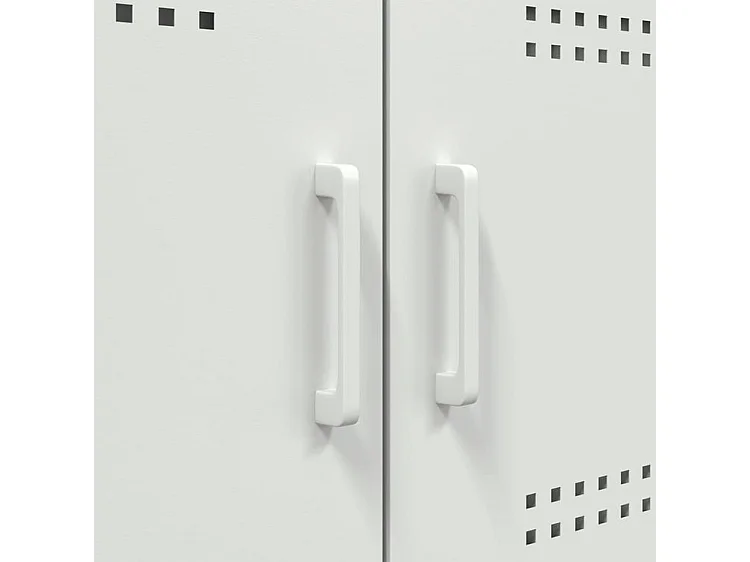 Meuble de rangement 3 portes 3 niches en acier Klavin 100cm - Style Industriel-Couleur Blanc