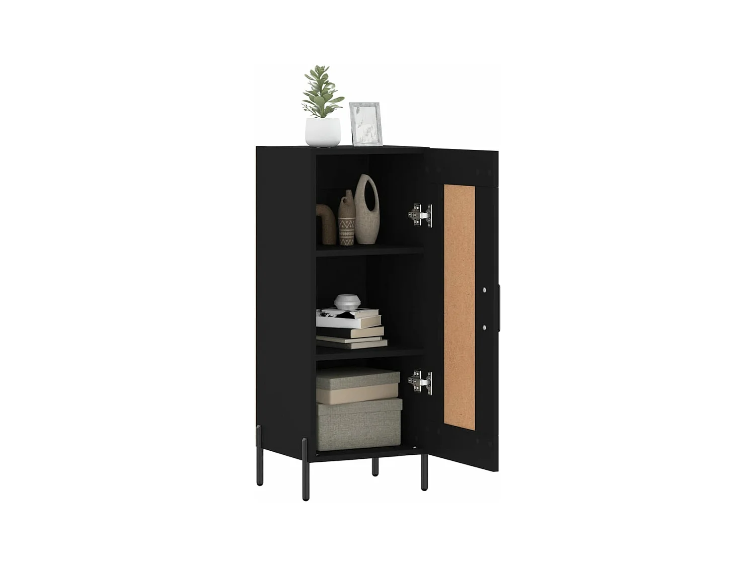 Buffet Noir 34,5x34x90 Bois d'ingénierie