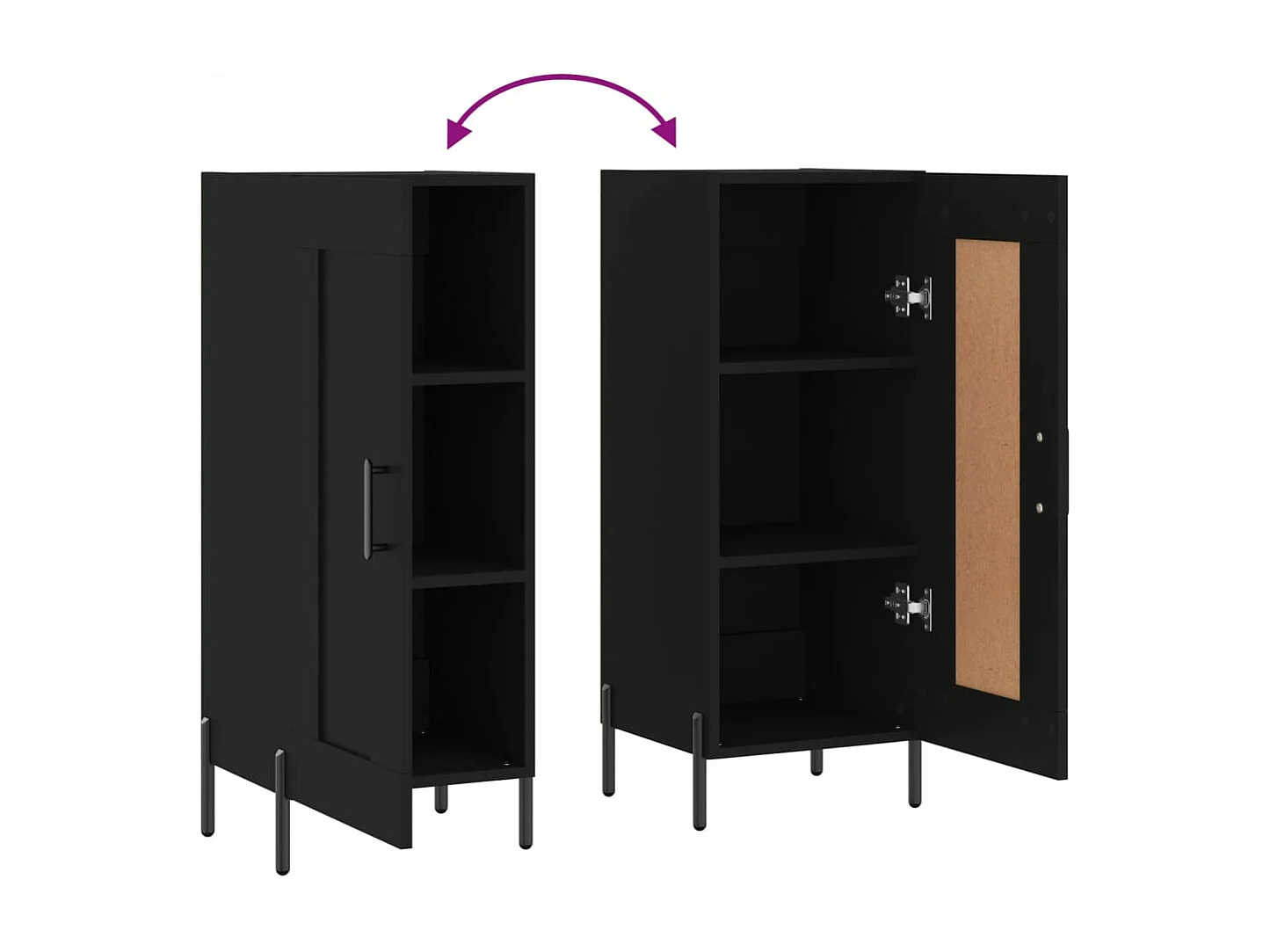 Buffet Noir 34,5x34x90 Bois d'ingénierie