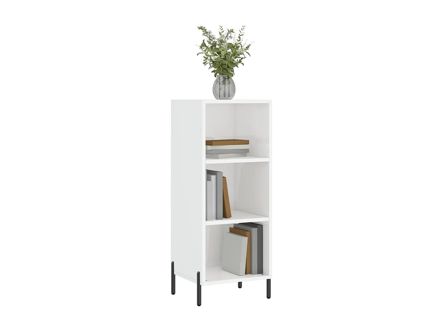 Buffet blanc brillant 34,5x32,5x90 bois d'ingénierie