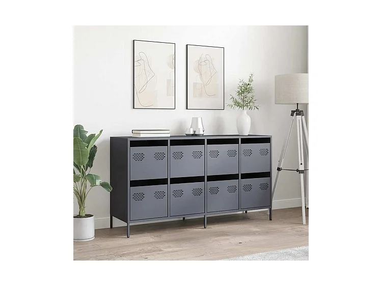 Buffet anthracite 135x39x73,5 acier laminé à froid