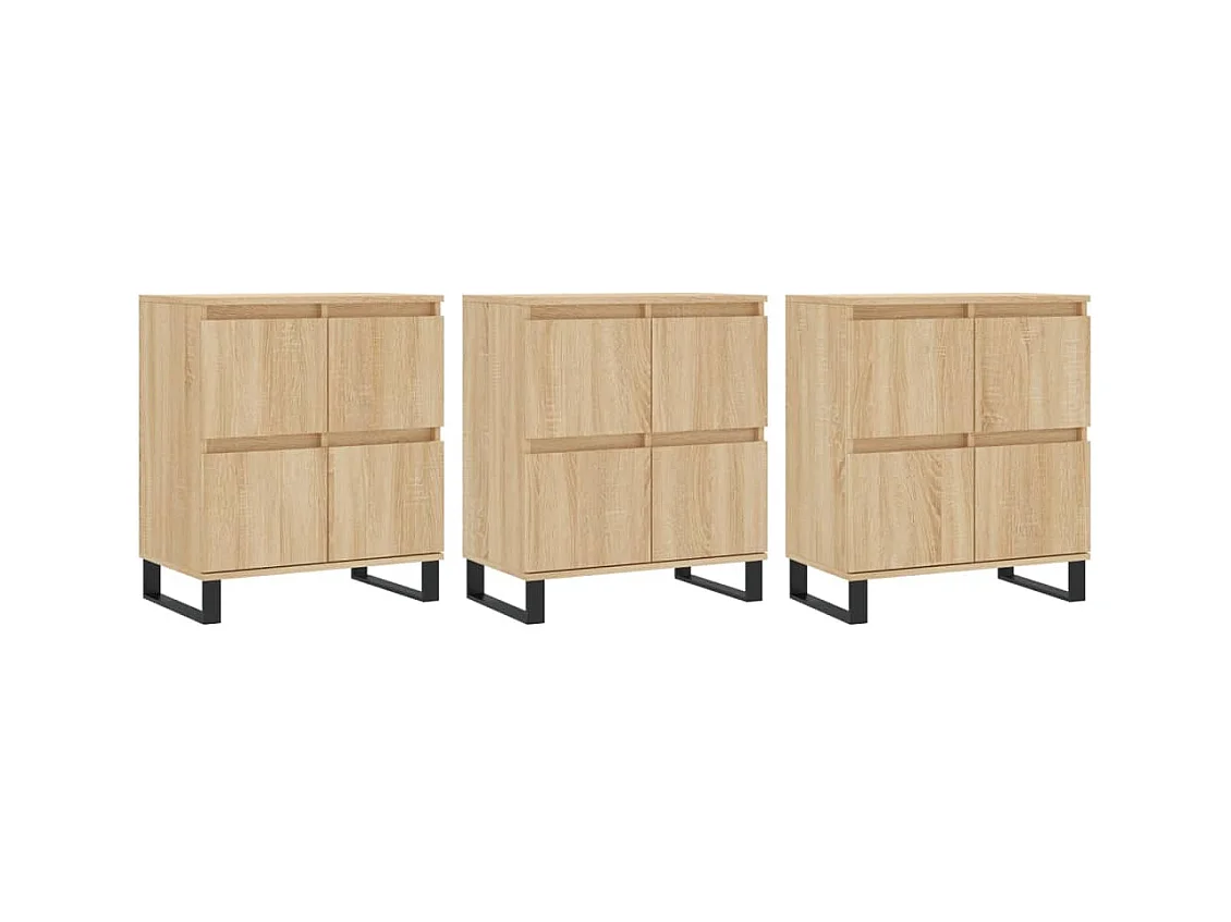 Buffets 3 pcs Chêne sonoma Bois d'ingénierie