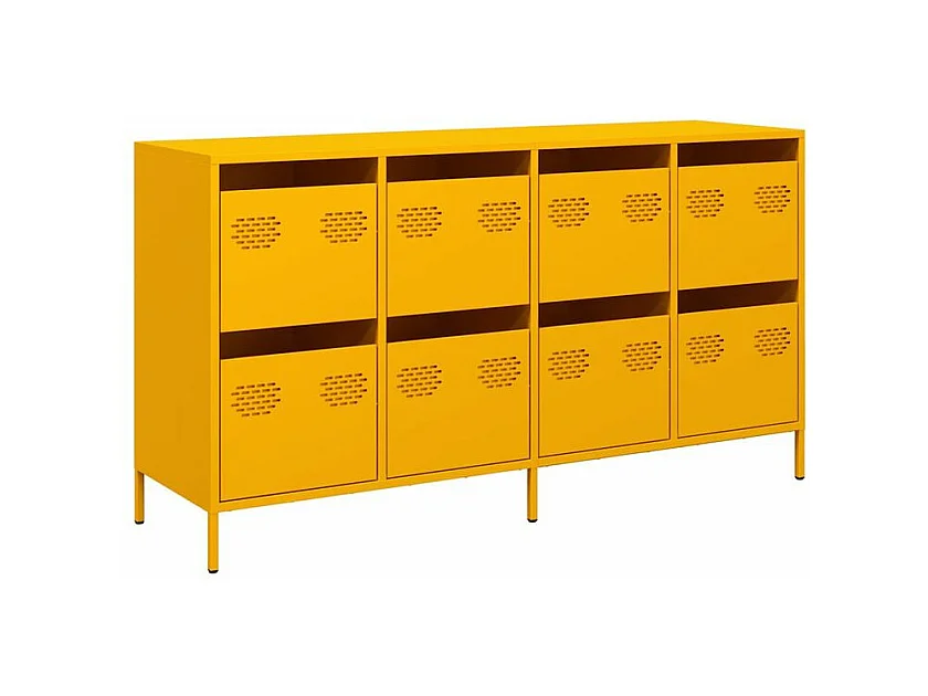 Buffet jaune moutarde 135x39x73,5 acier laminé à froid