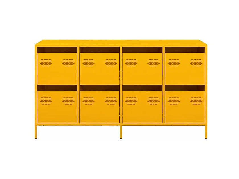 Buffet jaune moutarde 135x39x73,5 acier laminé à froid