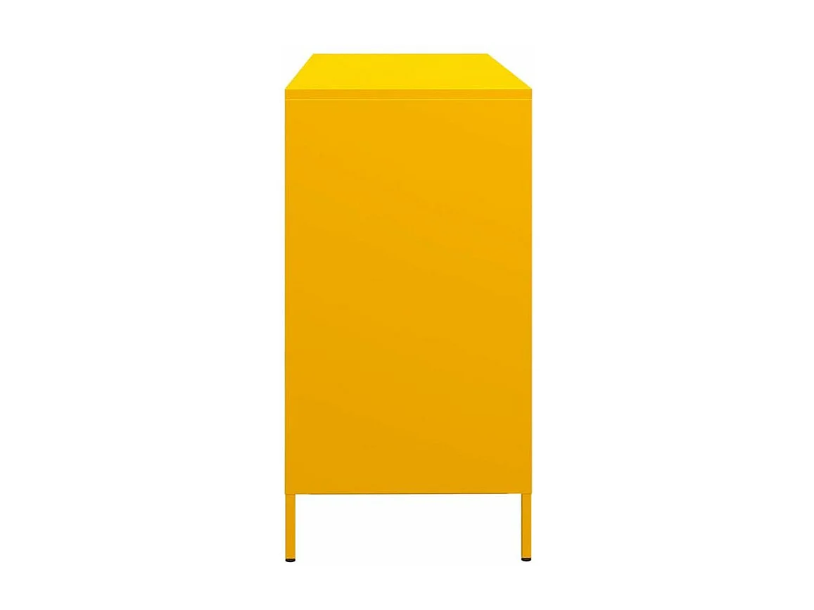 Buffet jaune moutarde 135x39x73,5 acier laminé à froid