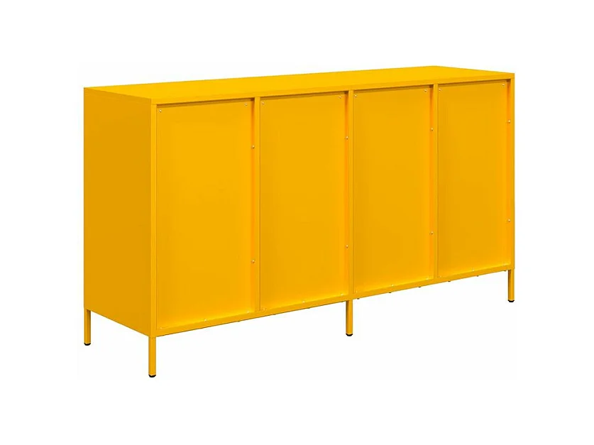 Buffet jaune moutarde 135x39x73,5 acier laminé à froid