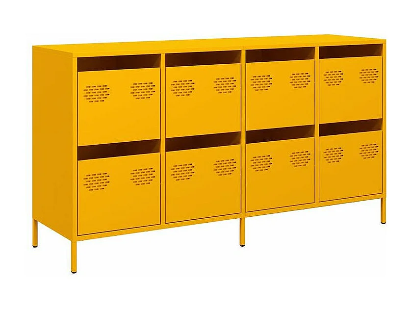 Buffet jaune moutarde 135x39x73,5 acier laminé à froid