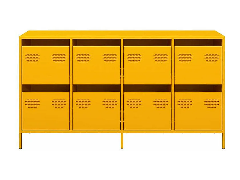 Buffet jaune moutarde 135x39x73,5 acier laminé à froid