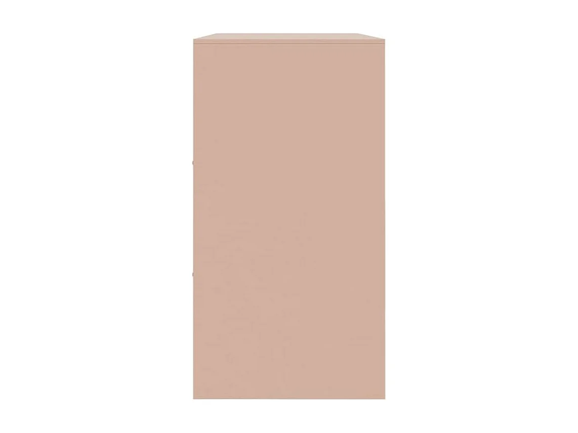 Meuble de rangement 3 portes 3 niches en acier Lazard 99cm - Style Industriel-Couleur Rose clair