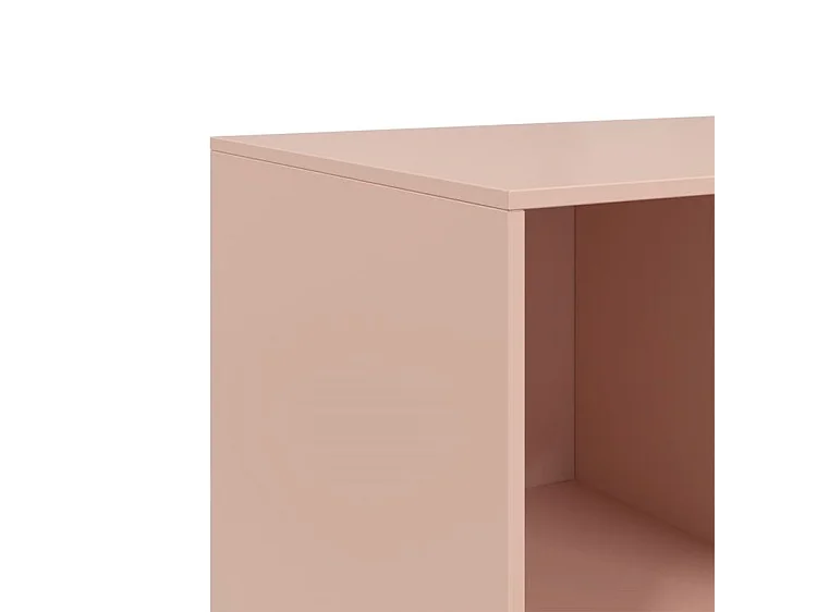 Meuble de rangement 3 portes 3 niches en acier Lazard 99cm - Style Industriel-Couleur Rose clair