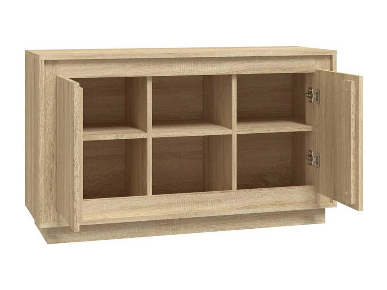 Petit buffet 2 portes 1 étagère extérieure 102cm – Modèle Novila-Couleur Noir