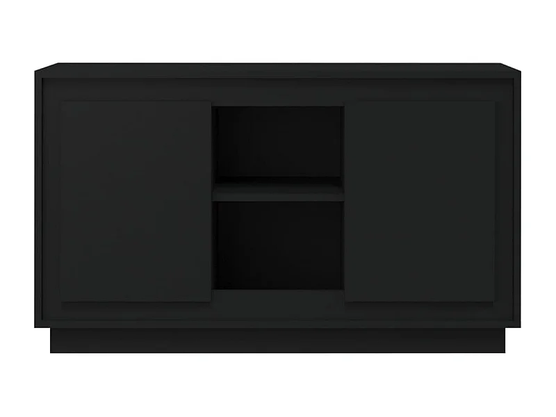 Petit buffet 2 portes 1 étagère extérieure 102cm – Modèle Novila-Couleur Noir