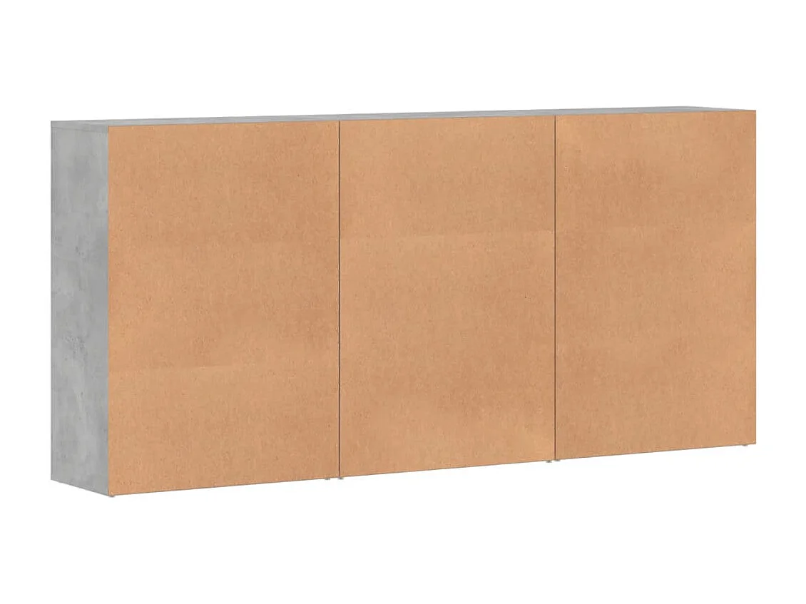Buffets 3 pcs gris béton 60x31x84 bois d'ingénierie
