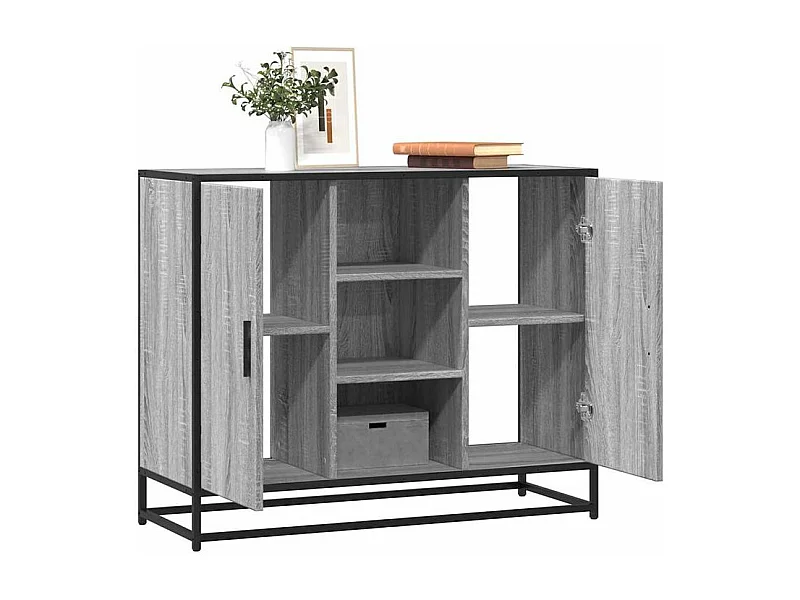Buffet sonoma gris 92x35x76 bois d'ingénierie