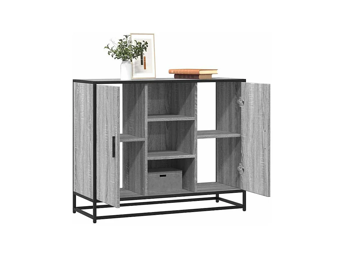 Buffet sonoma gris 92x35x76 bois d'ingénierie