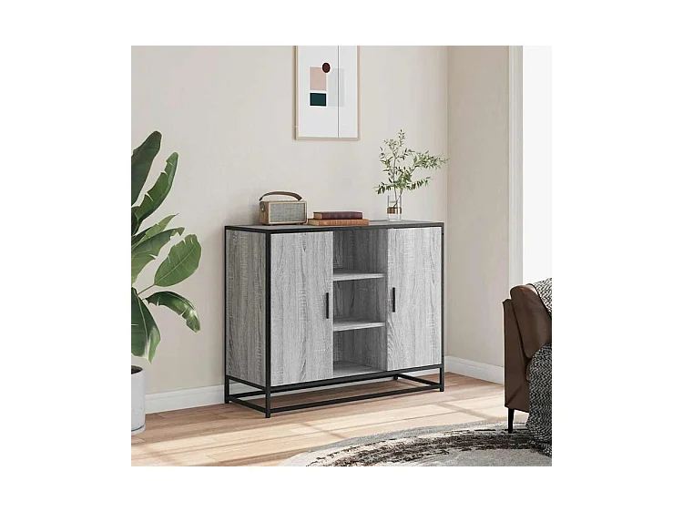 Buffet sonoma gris 92x35x76 bois d'ingénierie