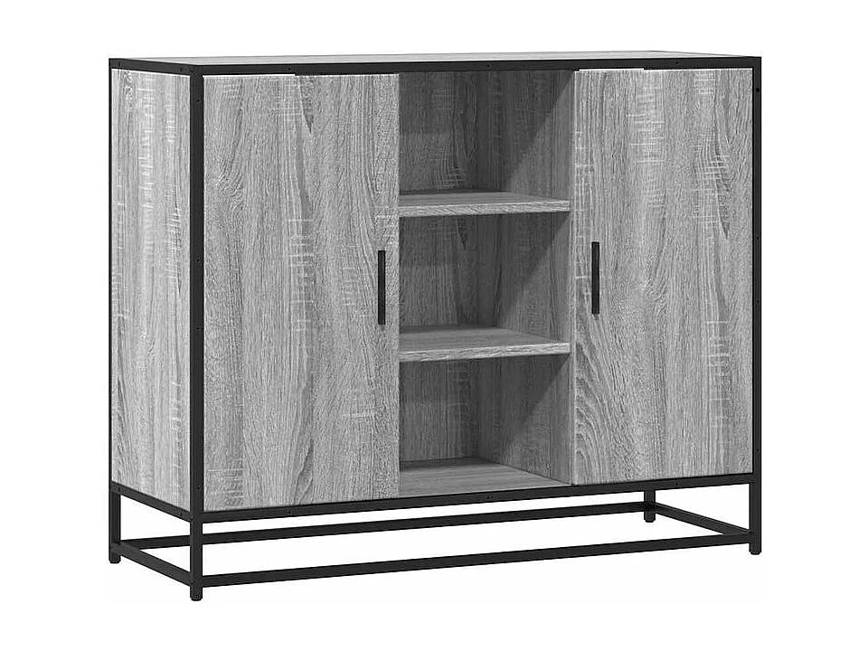 Buffet sonoma gris 92x35x76 bois d'ingénierie