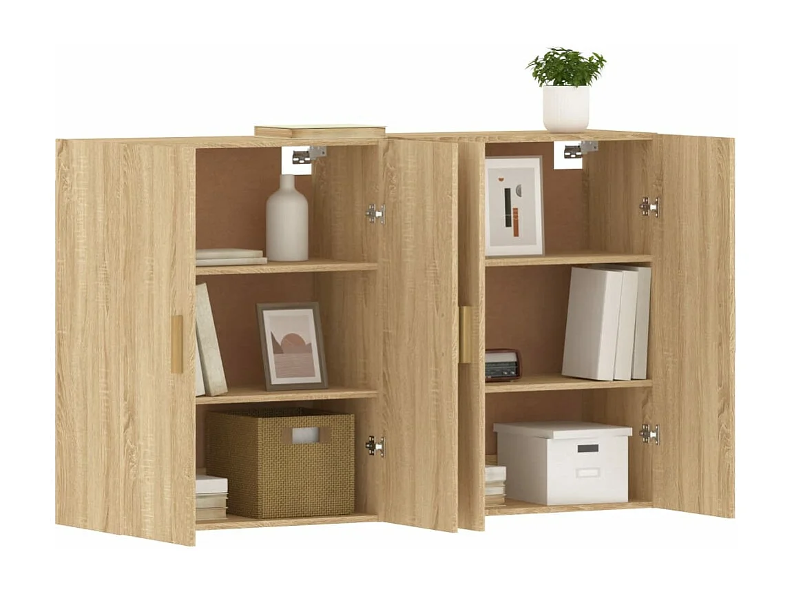 Armoires murales 2 pcs chêne sonoma bois d'ingénierie