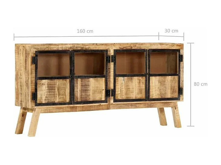 Buffet 4 portes manguier massif clair Bastia