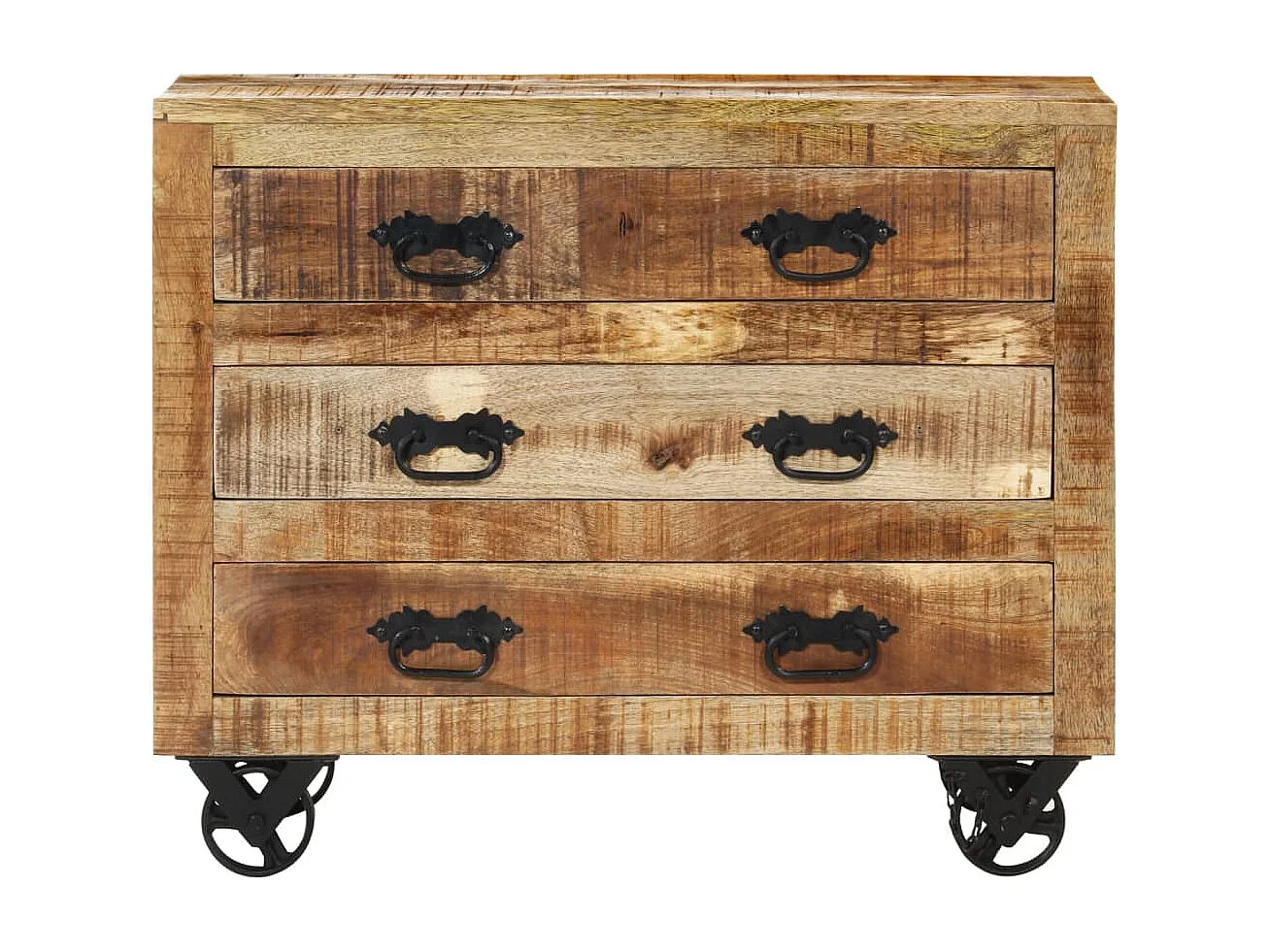 Buffet avec 3 tiroirs 80x30x65 bois de manguier brut massif