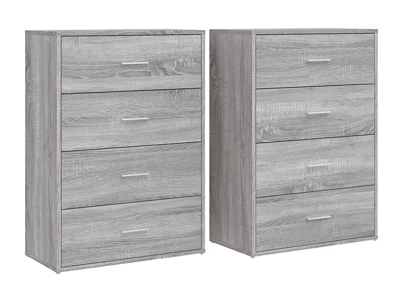 Buffets 2 pcs sonoma gris 60x31x84 bois d'ingénierie