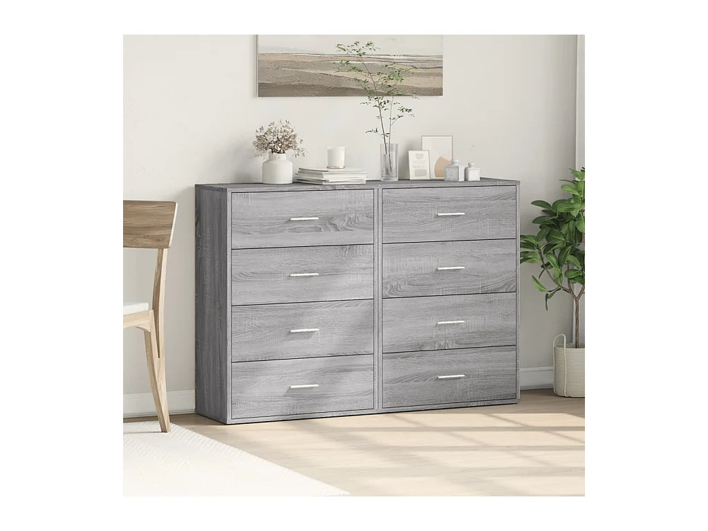 Buffets 2 pcs sonoma gris 60x31x84 bois d'ingénierie
