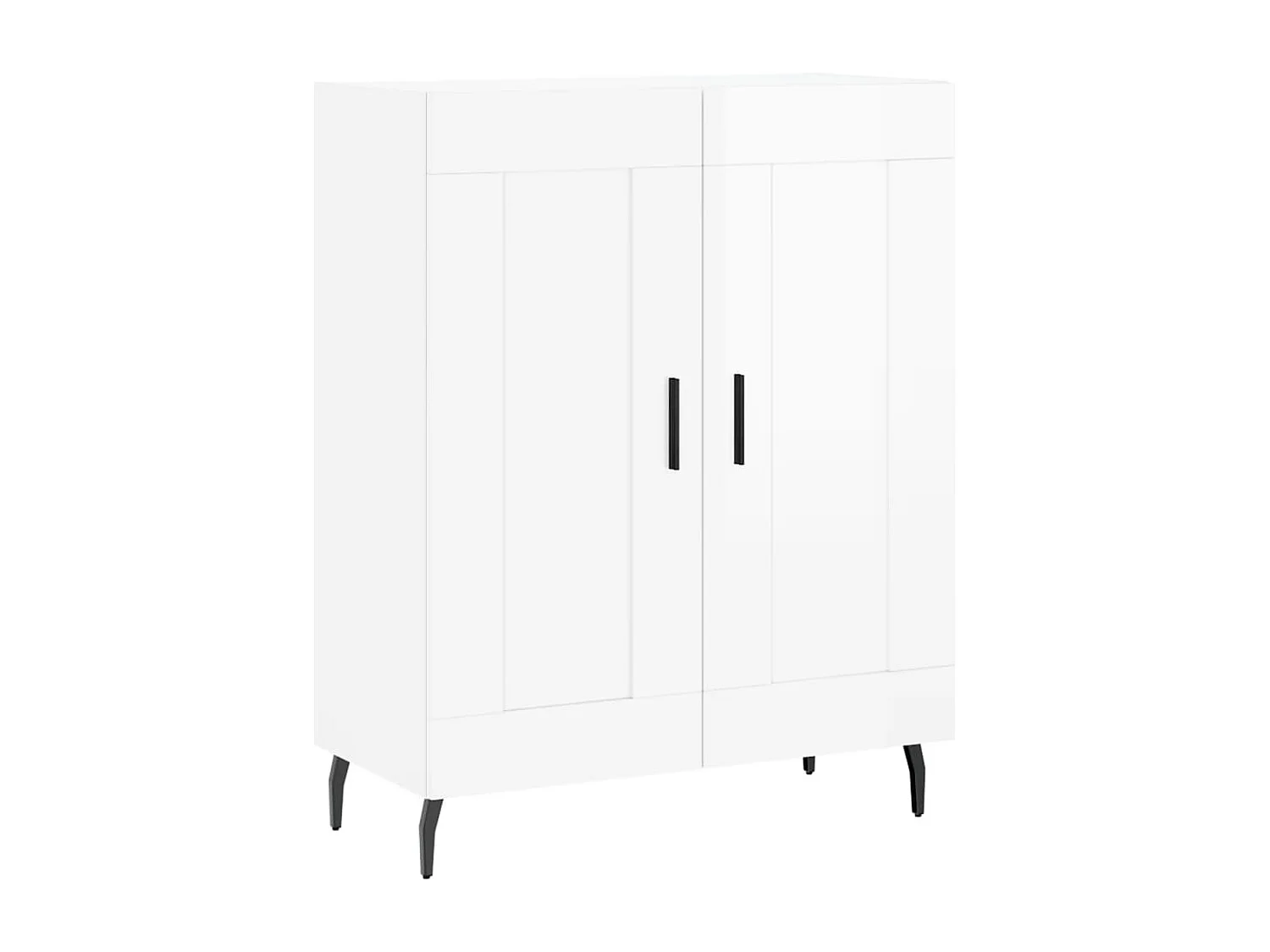 Buffet Blanc brillant 69,5x34x90 Bois d'ingénierie