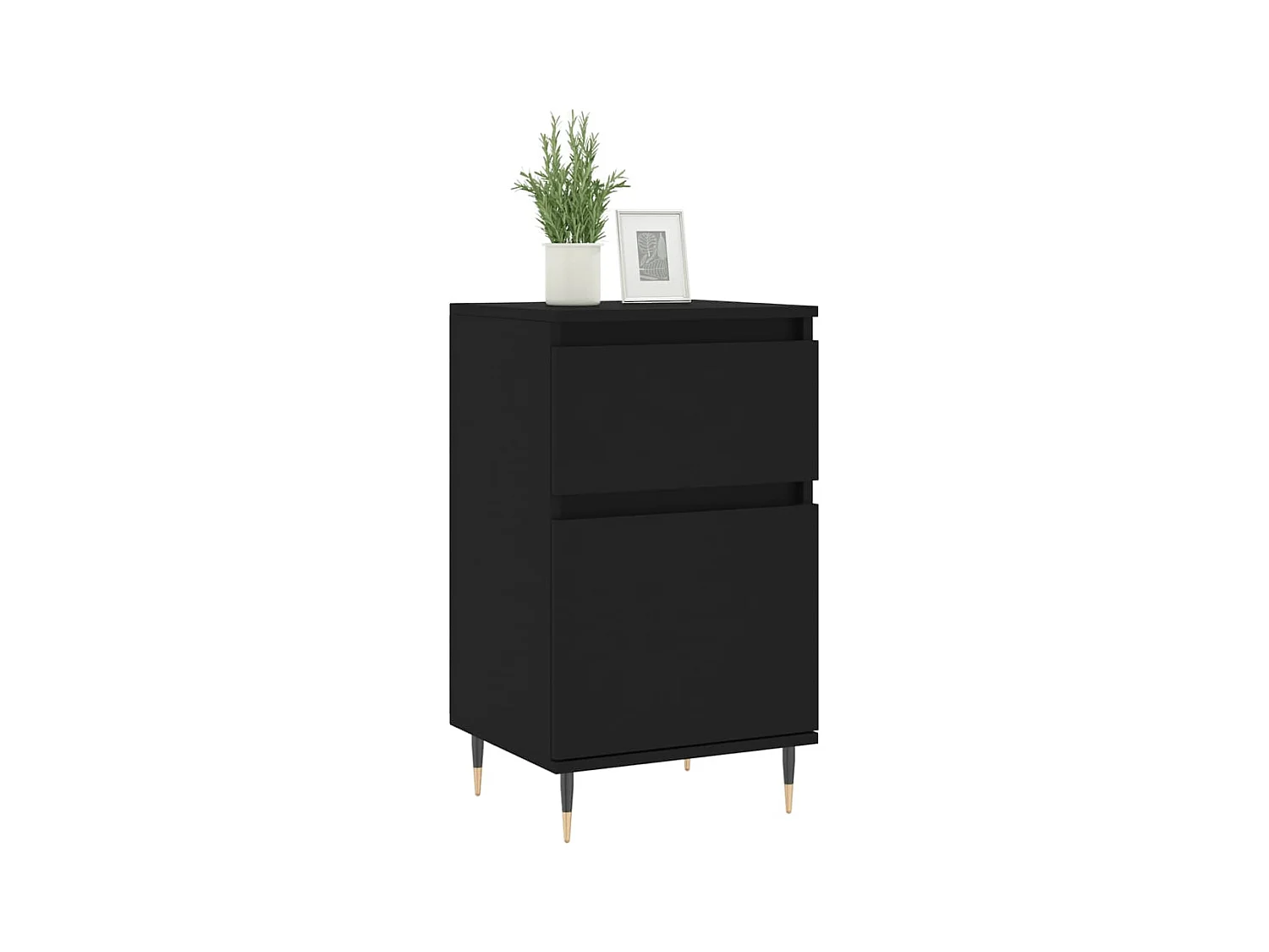 Buffets 2 pcs noir 40x35x70 bois d’ingénierie