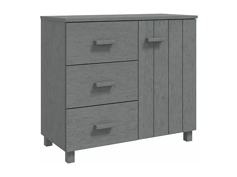 Buffet HAMAR Gris foncé 90x40x80 Bois massif de pin