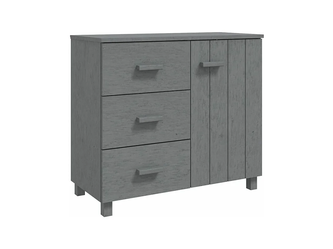 Buffet HAMAR Gris foncé 90x40x80 Bois massif de pin