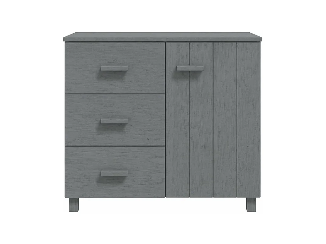Buffet HAMAR Gris foncé 90x40x80 Bois massif de pin