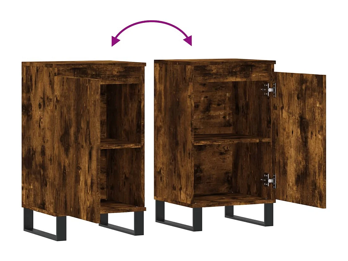 Buffets 2 pcs chêne fumé 40x35x70 bois d'ingénierie