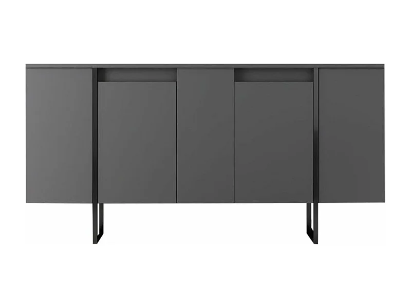 Buffet bas moderne bois et pieds métal noir Kandry 160cm
