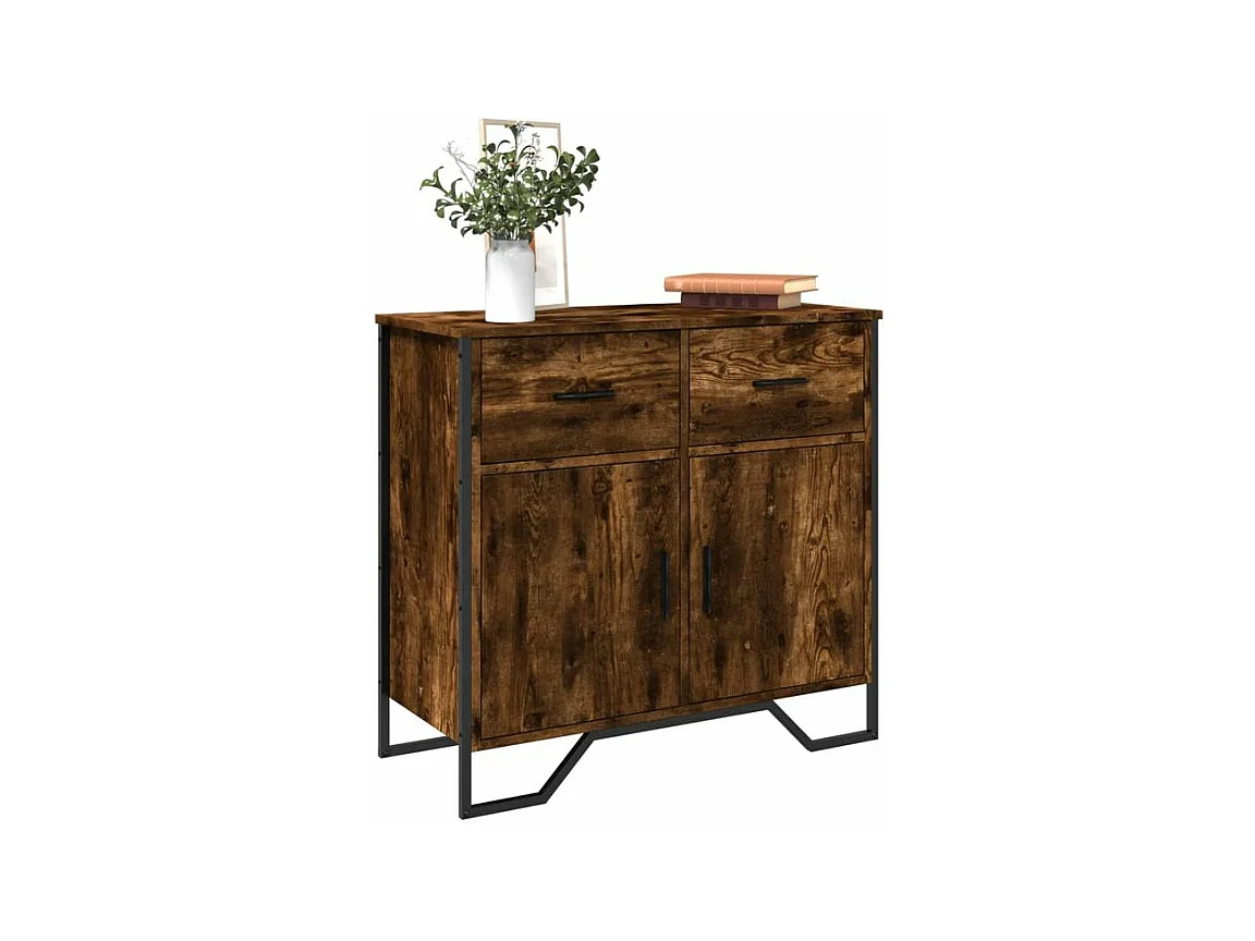 Buffet chêne fumé 79,5x35,5x74,5 bois d'ingénierie