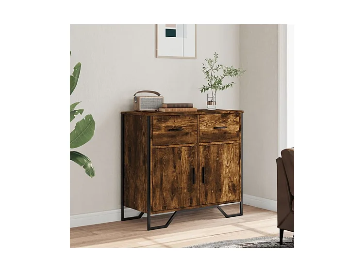 Buffet chêne fumé 79,5x35,5x74,5 bois d'ingénierie