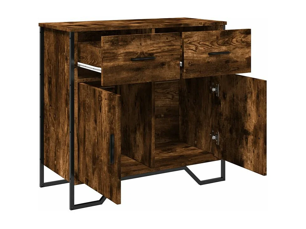 Buffet chêne fumé 79,5x35,5x74,5 bois d'ingénierie
