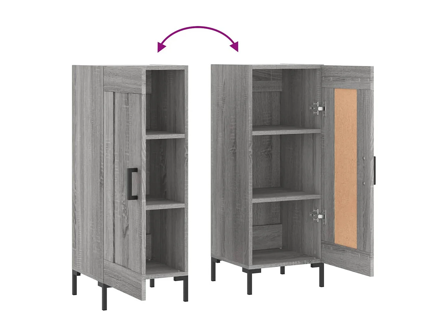 Buffet Sonoma gris 34,5x34x90 Bois d'ingénierie