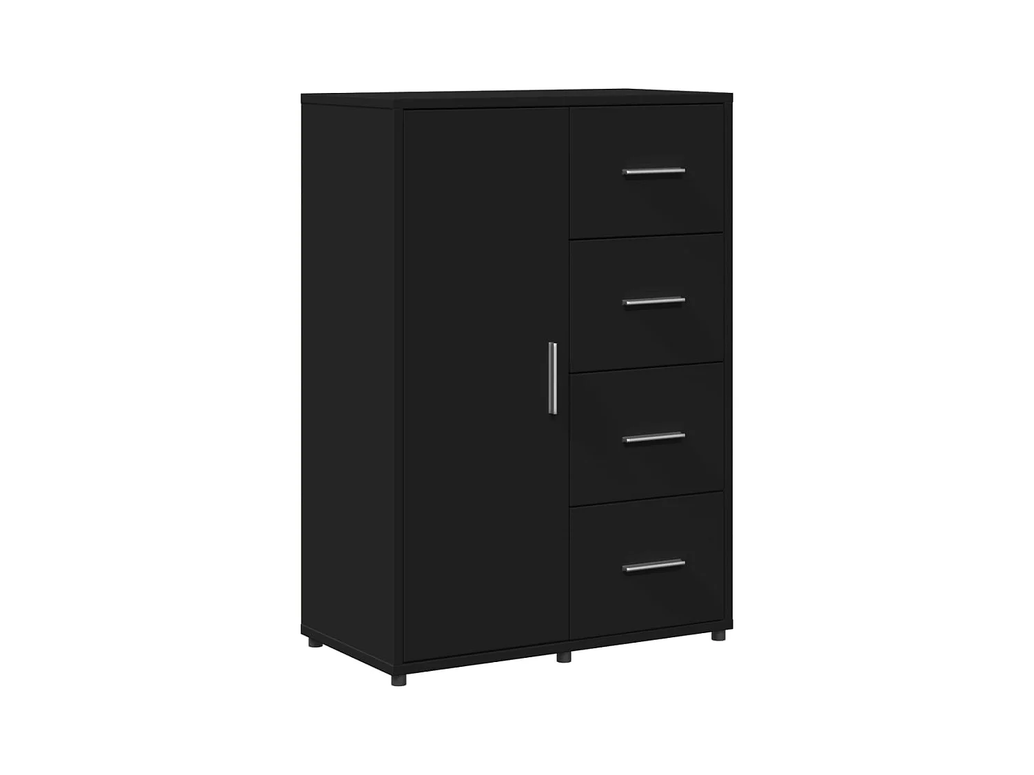 Buffet noir 60x31x84 bois d'ingénierie